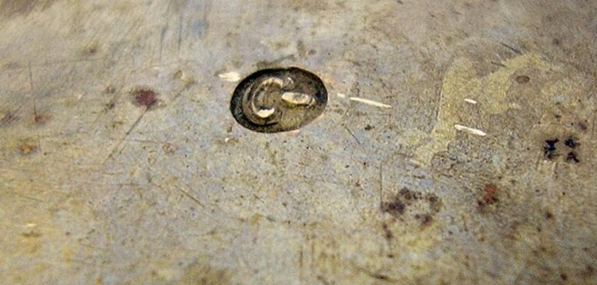 SUPERB BRONZE SCULPTURE FOSSIL SHELL PEBBLE SIGNED  