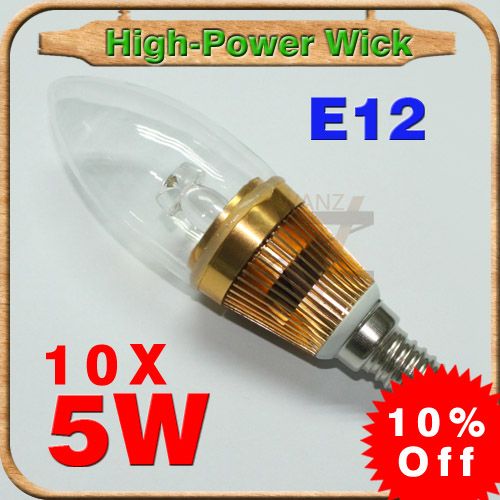   lot =10 5W Candelabra E12 Warm White LED Candle Bulb Light Lamp  