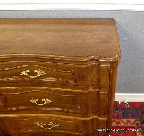 Pair Refinished 1960s Cherry French Provincial Chests  