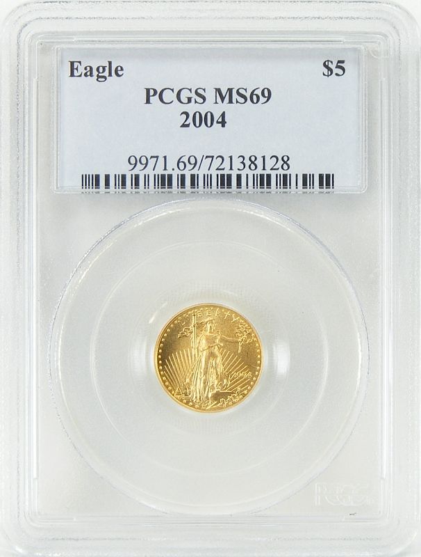   00 GOLD PCGS MS69 AMERICAN EAGLE ONE TENTH OUNCE FIVE DOLLAR GOLD COIN