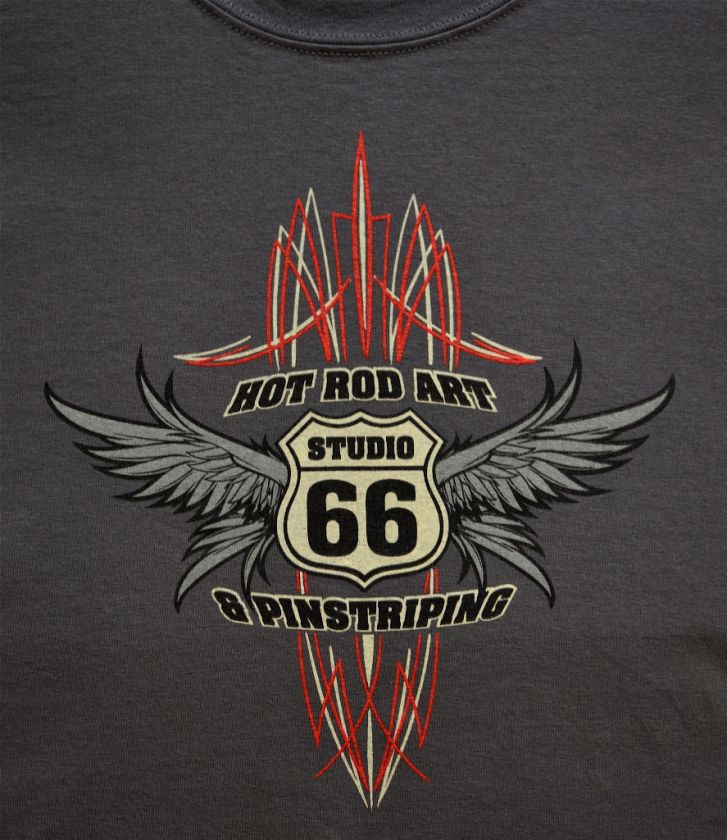    66 Hot Rod Art & Pinstriping T Shirt, Rat Rod, Garage Art  