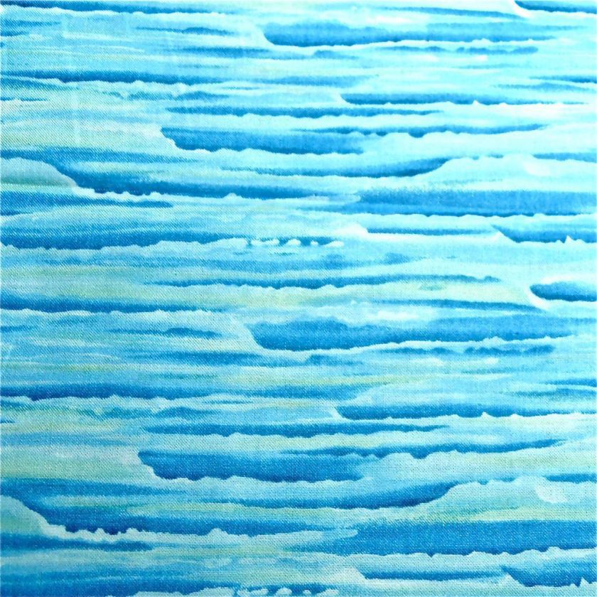 South Seas Imports Cotton Fabric, Ocean or Ice Floes FQ  