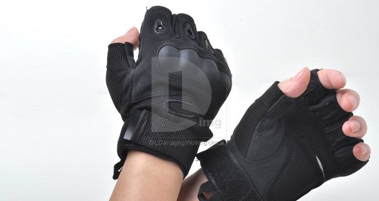 Fingerless Half Finger Tactical Knuckle Gloves OD DH106  
