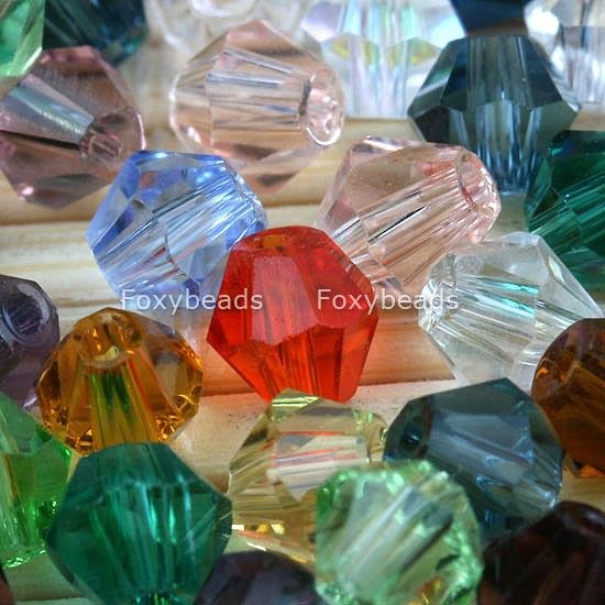 300pcs Mixed 4mm Glass Lots Bicone Loose Crystal Beads  