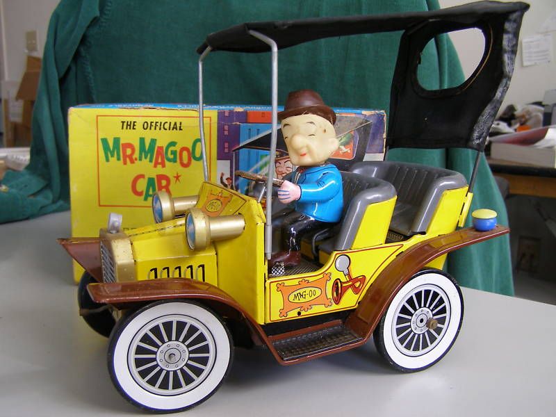 OFFICIAL MR. MAGOO CAR + Orig Box, 1961, Hubley, works  