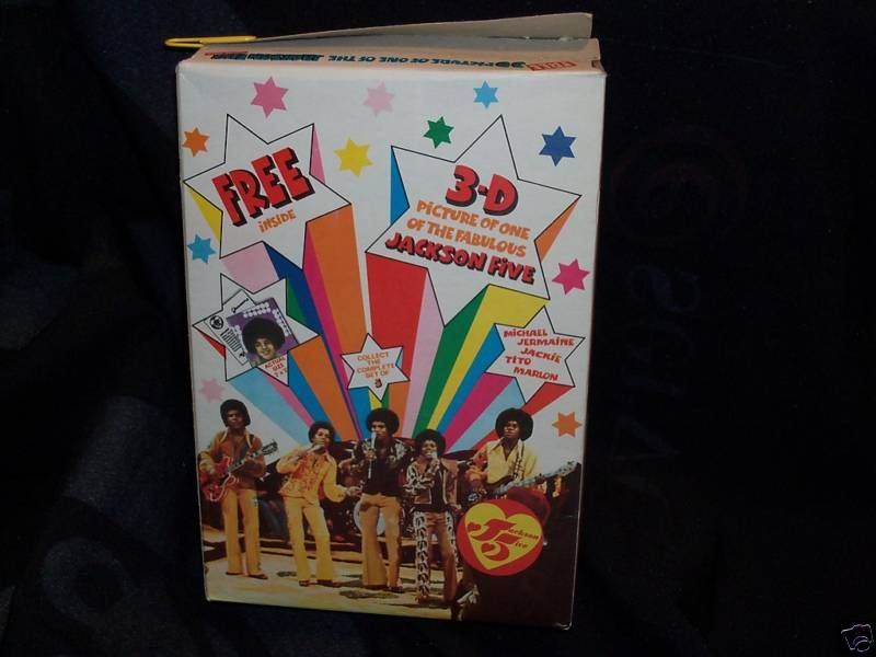 1970 MICHAEL JACKSON 5 CEREAL BOX 3D CARD PREMIUM FIVE  