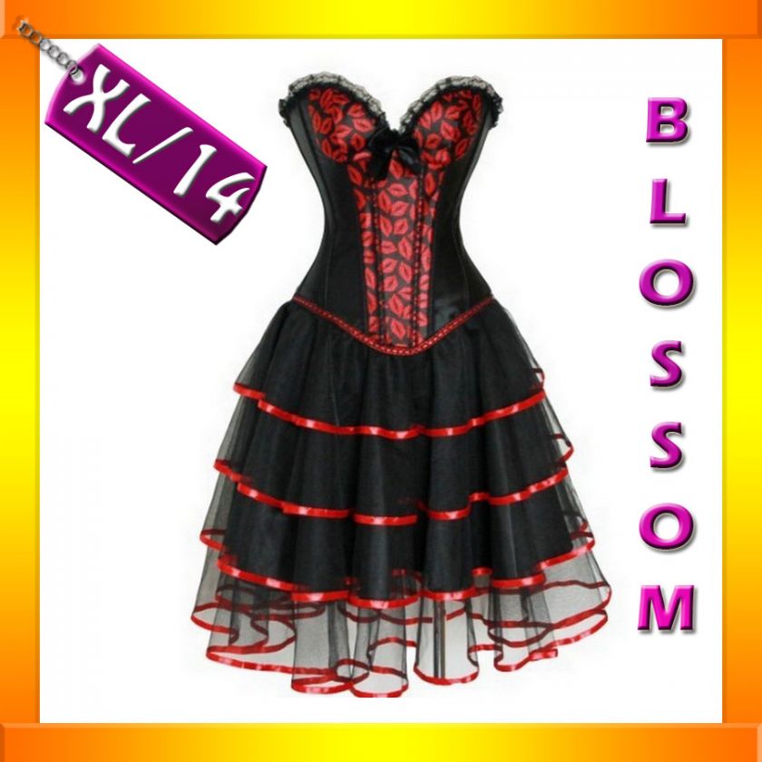 BAK Kiss Burlesque Moulin Rouge Corset Skirt 8 10 12 14  