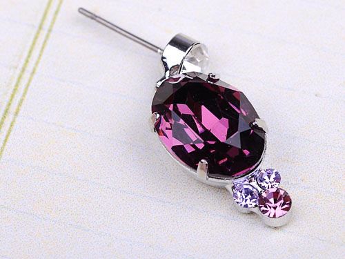 Amethyst Purple Grape Swarovski Crystal Rhinestone Dangle Earring 