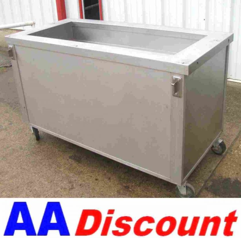 USED 62 STAINLESS STEEL COLD BUFFET CABINET BY SERVOLIFT SALAD BAR 