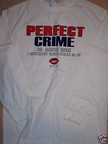 NEW YORK GIANTS SUPER BOWL PERFECT CRIME L/S T SHIRT L  
