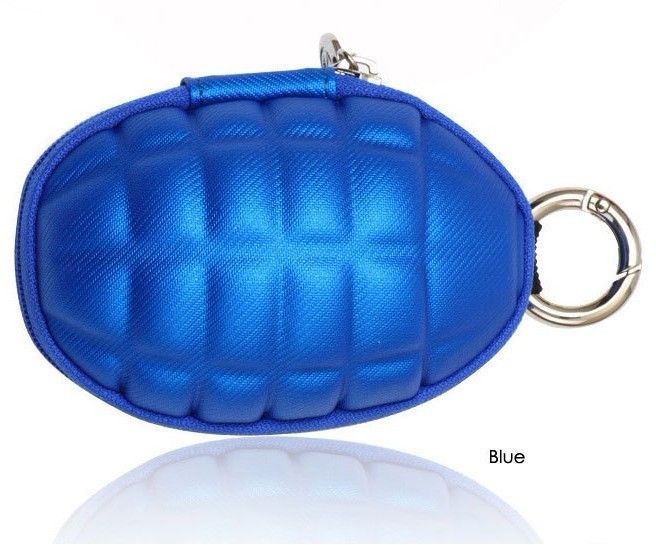 1Pcs Fashion Tough Unisex Punk Grenade Shape coin wallet key purse 