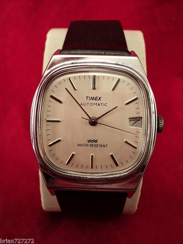 1992 TIMEX AUTOMATIC MENS DATE WATCH ~ NEW STRAP  