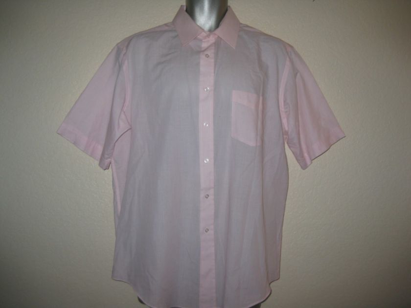 Mens Vintage LANVIN Paris Pink Short Sleeve Shirt L  