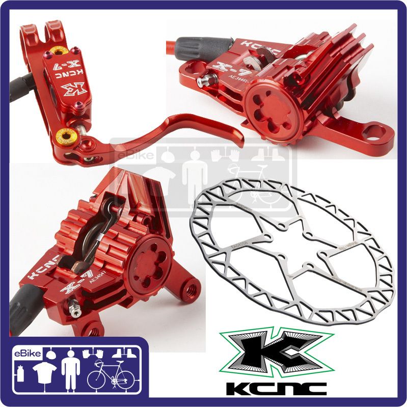KCNC X7 Hydraulic Disc Brake set Rotors 160mm Red  
