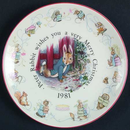 Wedgwood Peter Rabbit Christmas Plate 1981  