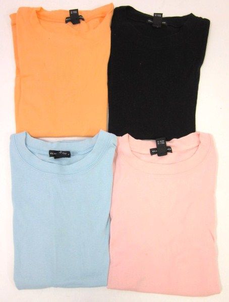 LOT 4 CLUB MONACO Blue Orange Pink Black T Shirts Sz S  