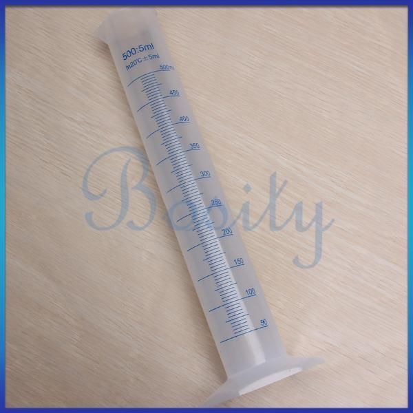 500ml Plastic Graduated Cylinder Laboratory Measuring Cup in 5 