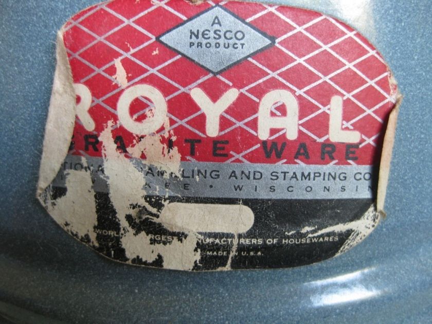 Vintage Nesco Royal Graniteware Coffee Pot Antique Large  